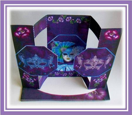 Stunning Masque Octagonal Cut and Fold Card Kit by Rae Trees