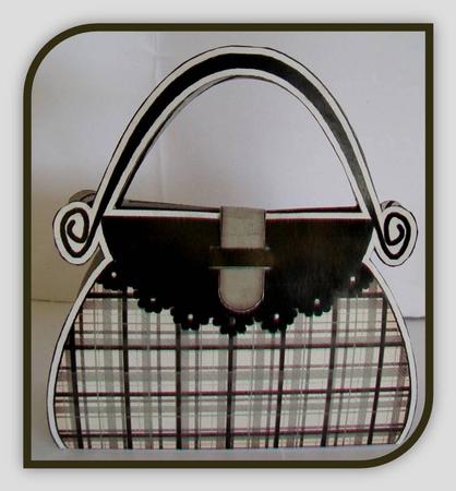 Tartan Handbag Shaped Treat or Favour Box Mini Kit by Rae Trees