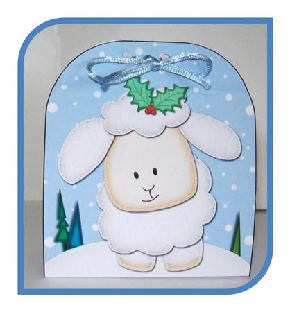 3D Xmas Little Lamb Present Treat or Favour Box Mini Kit by Rae Trees