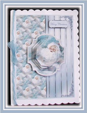 Vintage Blue Santa by Rae Trees