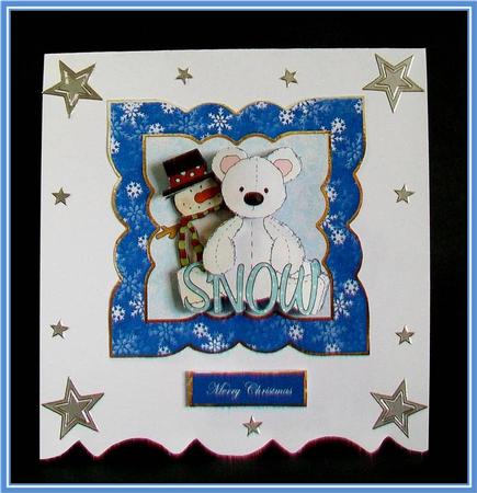 Snow Polar Bear Card Front by Rae Trees
