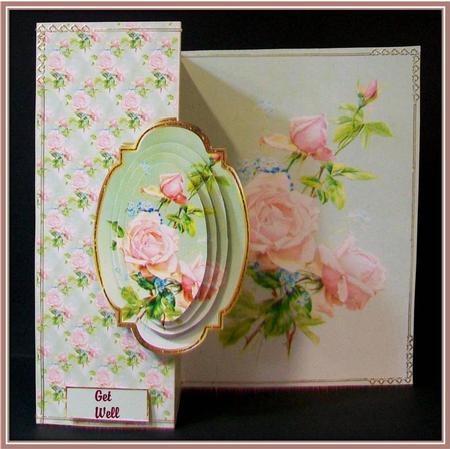Vintage Rose No Hole Fold Back Card Mini Kit by Rae Trees