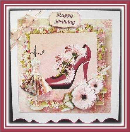 Pink and Girly Card Front by Rae Trees