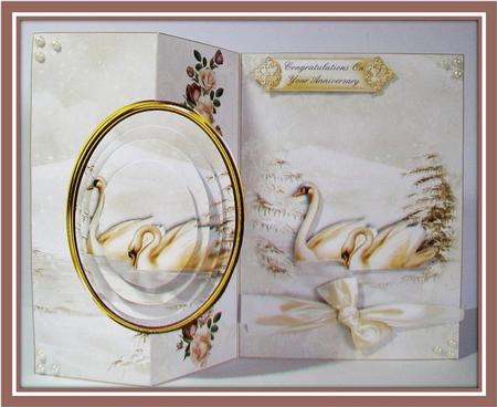 Cut and Fold Swans in Cream No Holes Mini Kit by Rae Trees