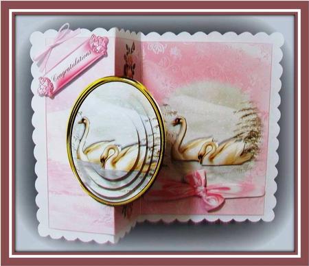 Swans Anniversary/wedding/engagement Cut and Fold by Rae Trees