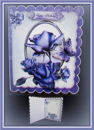 The Blue Rose Scalloped Edge Card Mini Kit by Rae Trees
