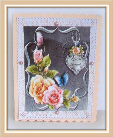 Roses and Butterflies Topper by Rae Trees