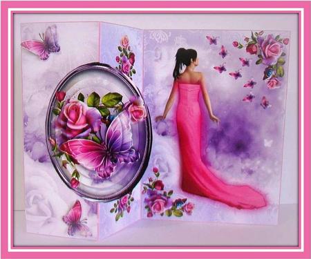 No Holes/cut and Fold Hot Pink Beauty Card by Rae Trees