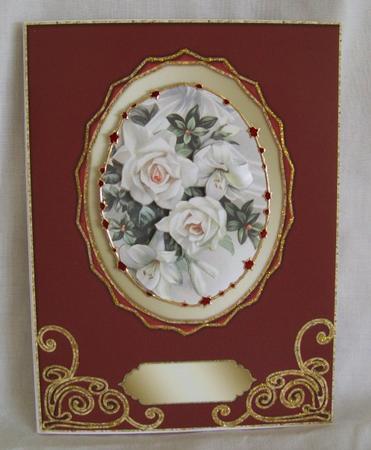 Elegant Swirls & 18 Point Frame Blank Card 1 by Rae Trees
