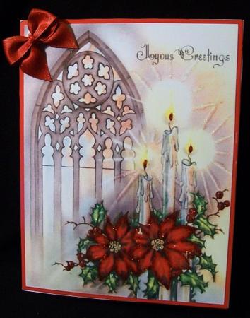 Poinsettias & Candles by Rae Trees