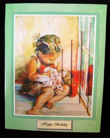 Hush a Bye Girl with Doll Pyramid Topper by Rae Trees