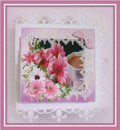 Tea Flowers and Chocs Side Stacker by Rae Trees