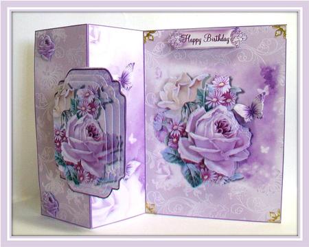 Beautiful Vintage Lilac Rose Mini Kit No Holes Fold by Rae Trees