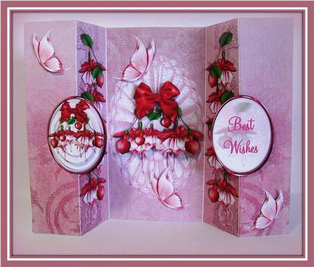 Fushia Flutters Double No Holes Fold Mini Kit by Rae Trees