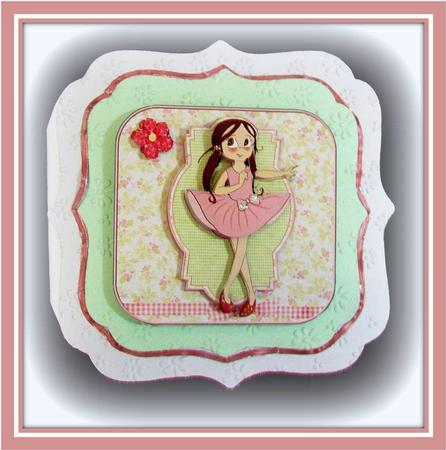 Happy Ballerina Card Front with Topper by Rae Trees