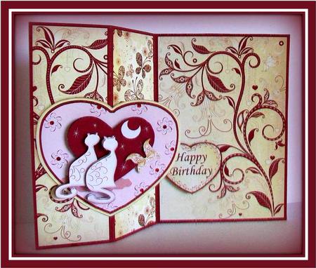 Cats in Gold & Burgundy No Hole Fold Back Mini Kit by Rae Trees