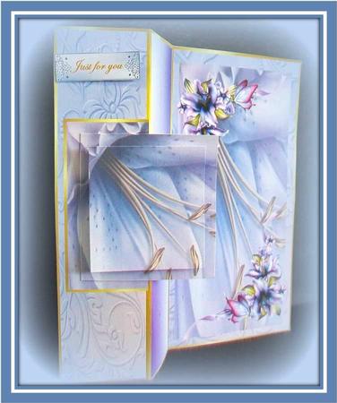 No Hole Fold Back Bleu Lillies by Rae Trees