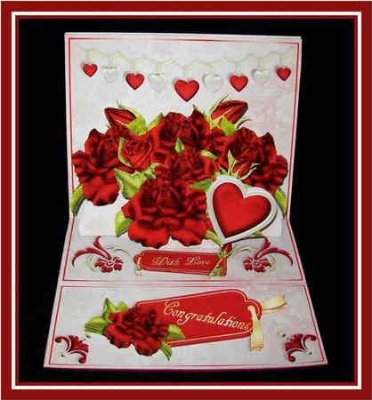Easel Pop-ups - Valentine Roses & Ruby Wedding by Rae Trees