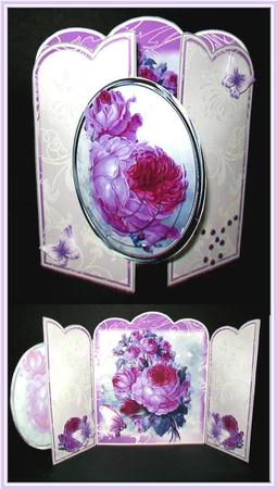 Beautiful Vintage Purple Roses Gatefold Card Kit by Rae Trees