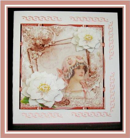 Spring Time Moments Card Front with Decoupage by Rae Trees