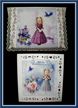 2xcutie Litle Girl and Flora Card Toppers by Rae Trees