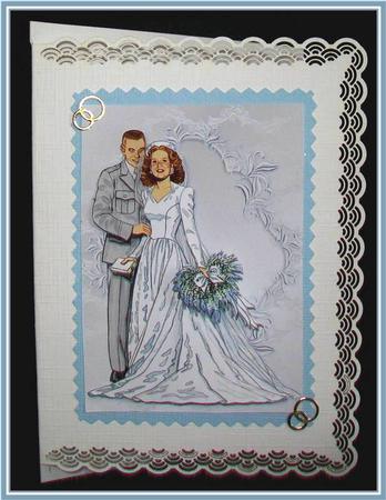 Vintage Wedding Day Card Front and Dcoupage by Rae Trees