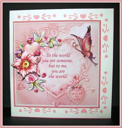 To Me You Are the World Topper & Decoupage by Rae Trees