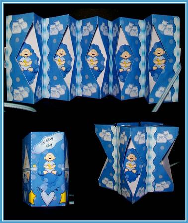 New Baby Boy Carousel Box Card by Rae Trees