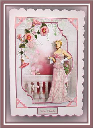 Summer Evening on the Terrace Bracket Scene Card by Rae Trees