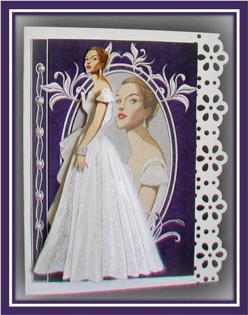 Elegant White Lace Gown Fashion Reflections Card Front by Rae Trees