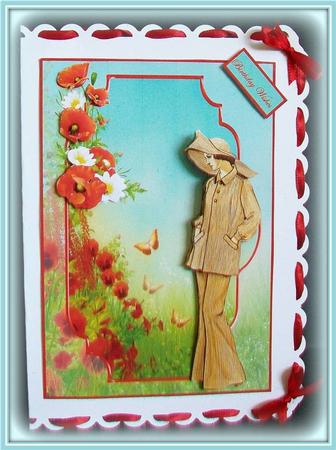 Walking Among the Poppies Bracket Scene Card by Rae Trees