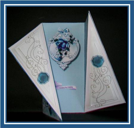 Baby Blue Off-set Gatefold Card Kit by Rae Trees