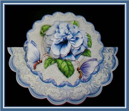 A Rose Blue Scallop Wobble Card Mini Kit by Rae Trees