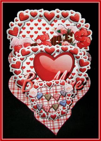 Hugs & Kisses Triple Easel Card & Envelope by Rae Trees