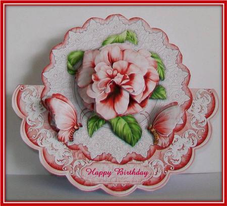 A Rose Red Scallop Wobble Card Mini Kit by Rae Trees