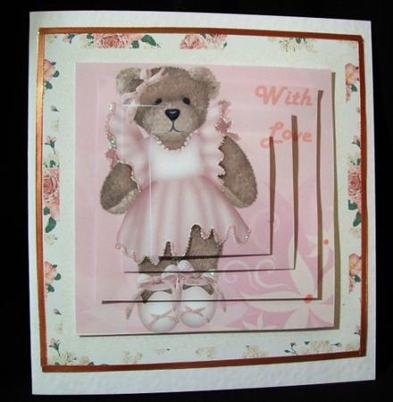 Shabby Bear in Pink Pyramid by Rae Trees