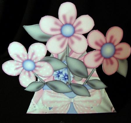 Bouquet of Blooms in Soft Pink 3D Stand Up Pyramid Card Kit by Rae Trees