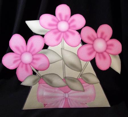 Bouquet of Blooms in Hot Pink 3D Stand Up Pyramid Card Kit by Rae Trees