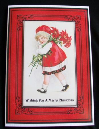 Christmas Poinsettia Girl - Quick Card by Rae Trees