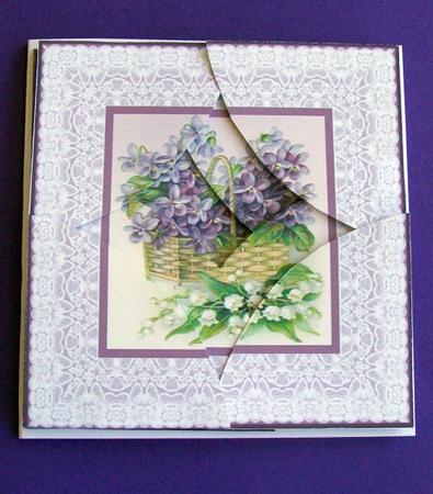 Lilac Flowers in a Basket Curved Spiral Stacker by Rae Trees