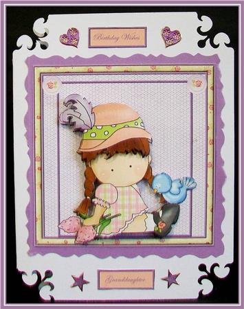 Agnes Has a Blue Bird Card Front with Decoupage by Rae Trees