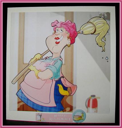 Cleaning Lady 8x8 Quick Card by Rae Trees