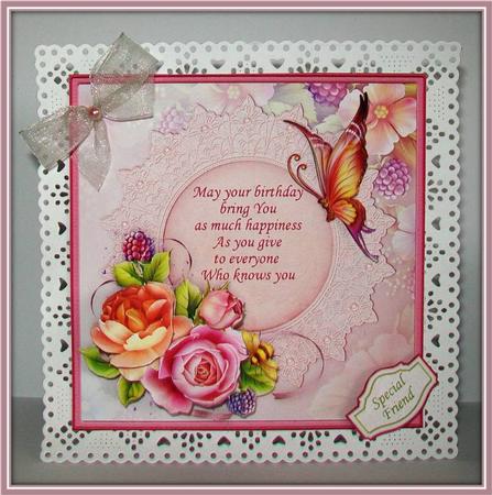 English Roses for Birthday Topper & Decoupage by Rae Trees