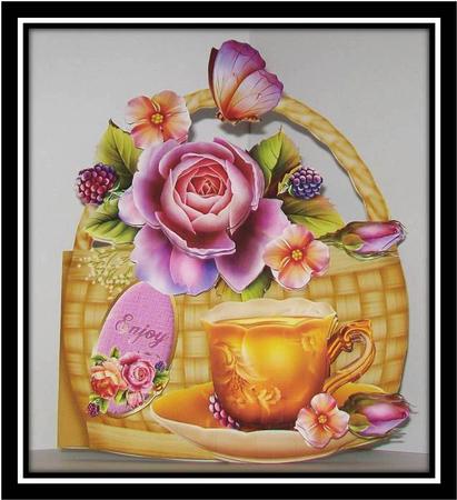 Flower Basket Mini Kit -tea Cup Roses 1 by Rae Trees