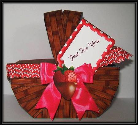 Chocolate Dipped Strawberry Picnic Basket Treat Holder by Rae Trees