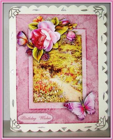 A Country Garden A5 Card Front with Step by Step by Rae Trees