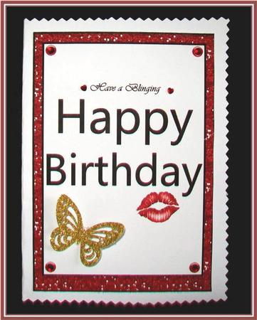 Blinging Happy Birthday - Quick Card with Insert by Rae Trees