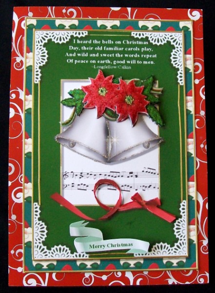 Christmas Bells Card Topper by Rae Trees