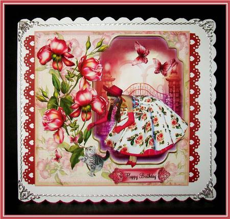 1950's Style Chasing Butterflies Mini Kit Card Front by Rae Trees