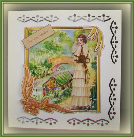The Barge Path in Summer Card Front and Decoupage by Rae Trees